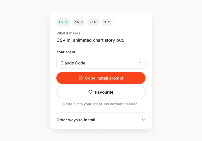 The install card on a Skillnai skill page, with the Copy install prompt button
