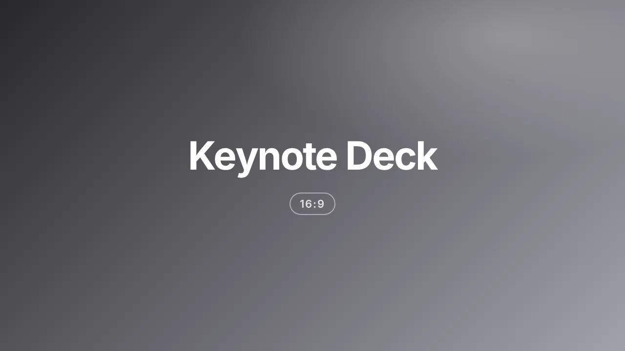 Keynote Deck 16:9 sample frame