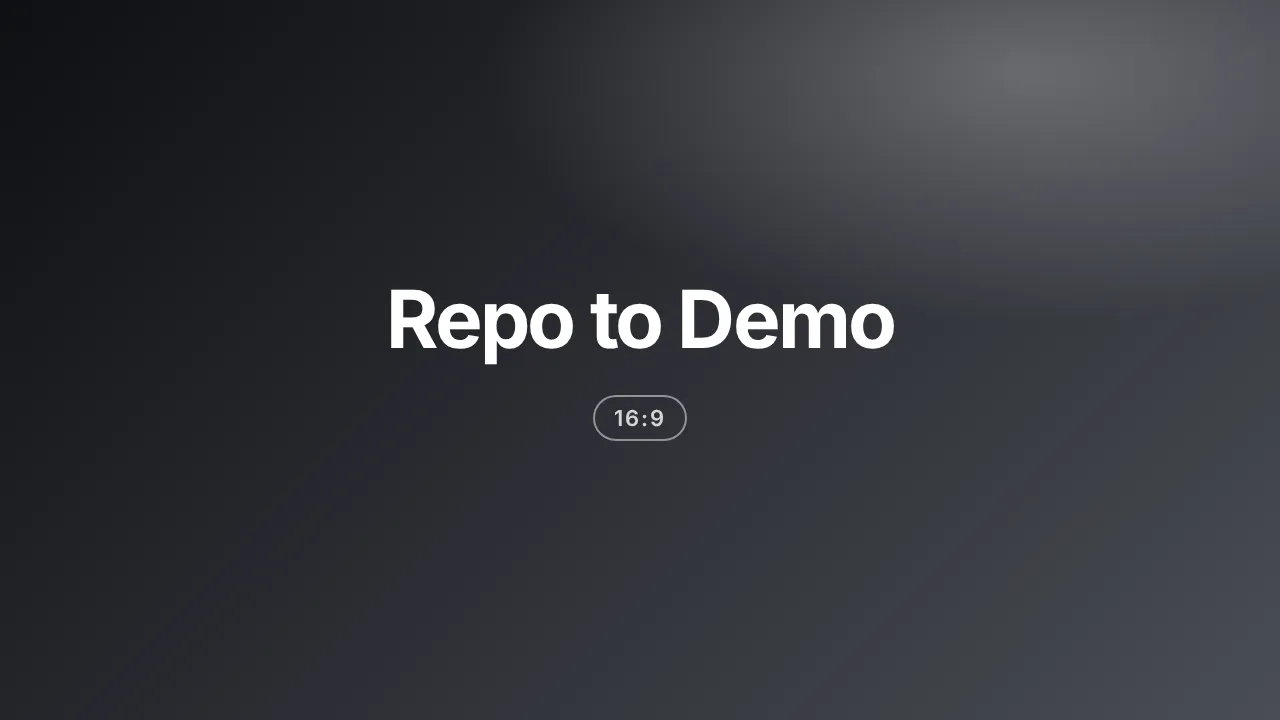 Repo to Demo 16:9 sample frame